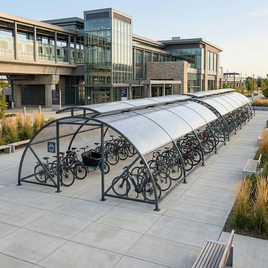 Extra-Large 80-Bike Secure Vented Cycle Compound Shelter