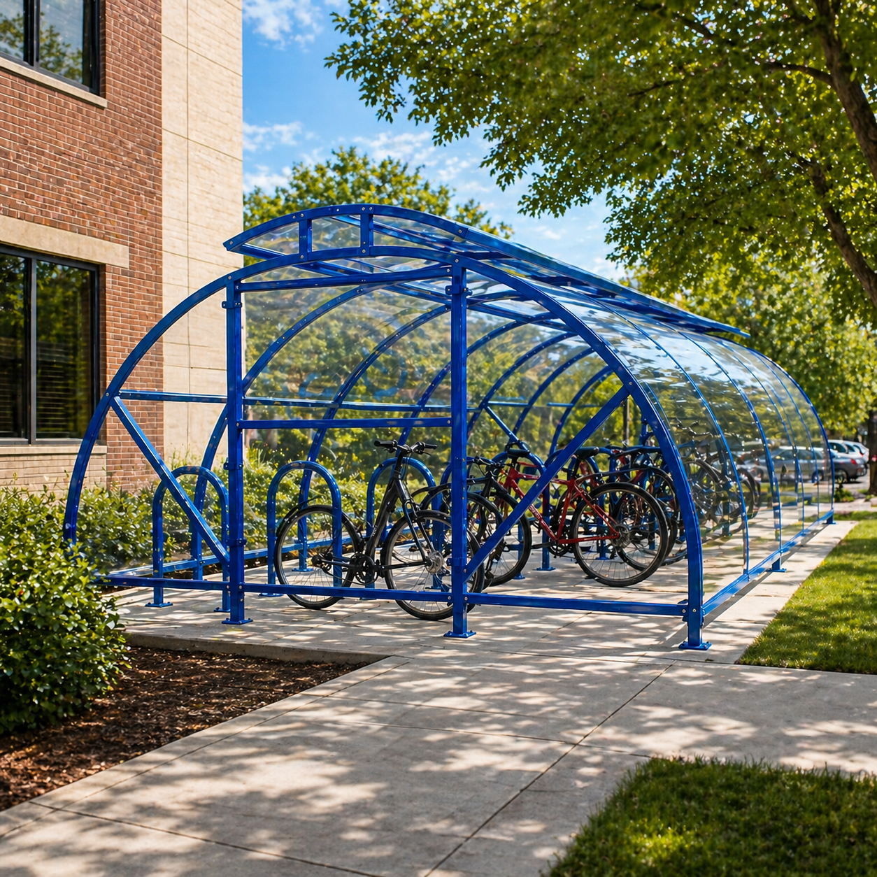 Heavy-Duty 28-Bike Lockable Cycle Compound Shelter with Vented Roof