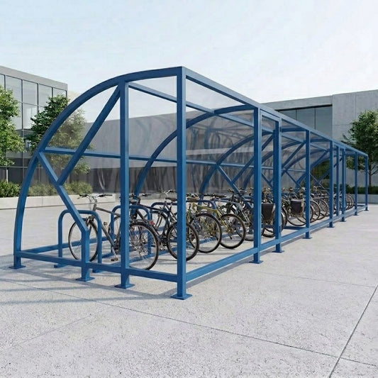 Heavy-Duty 34-Capacity Extended Front Cycle Shelter