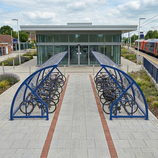 Heavy-Duty 40-Cycle Open Compound Bike Shelter