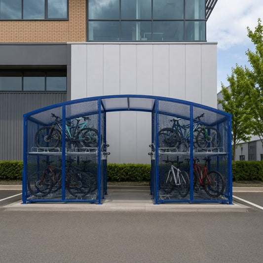 Heavy-Duty 80 Space Double Deck Cycle Parking Shelter for Outdoor Bike Storage