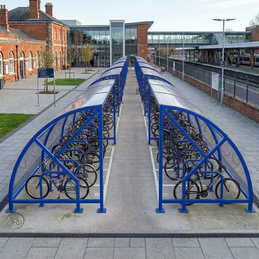Heavy Duty 100 Bike Covered Cycle Compound – Commercial Bicycle Parking Shelter