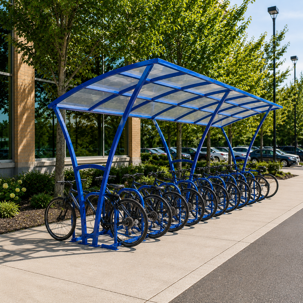 Heavy Duty 10 Cycle Bike Shelter – Steel Covered Bicycle Storage Shelter for Schools & Commercial Areas