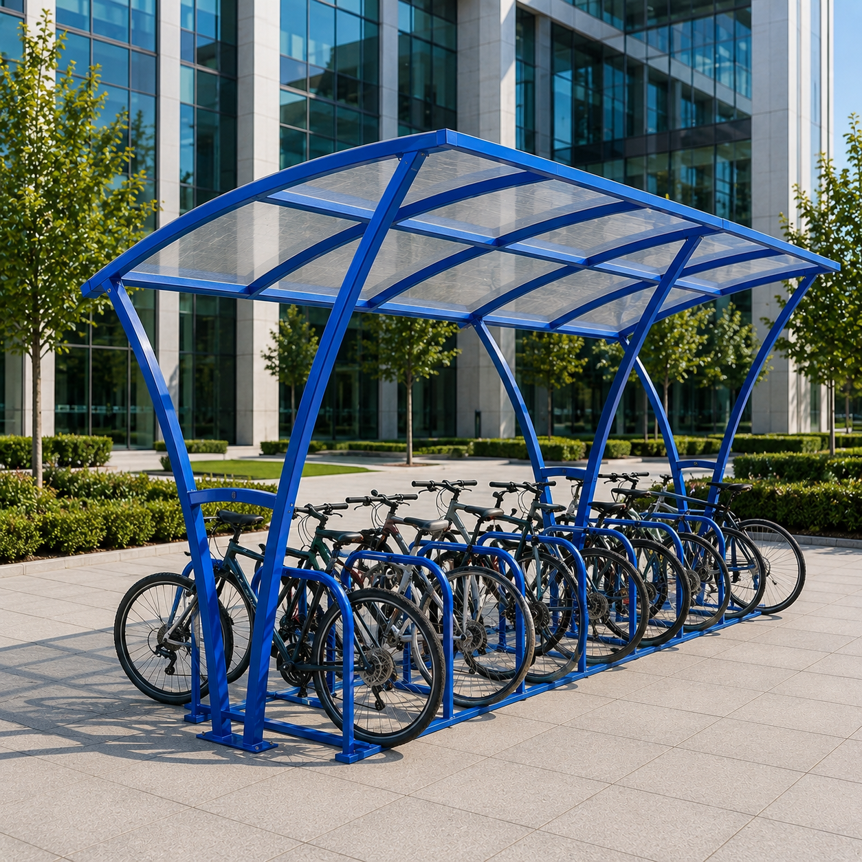 Heavy Duty 10 Cycle Bike Shelter – Steel Covered Bicycle Storage Shelter for Schools & Commercial Areas