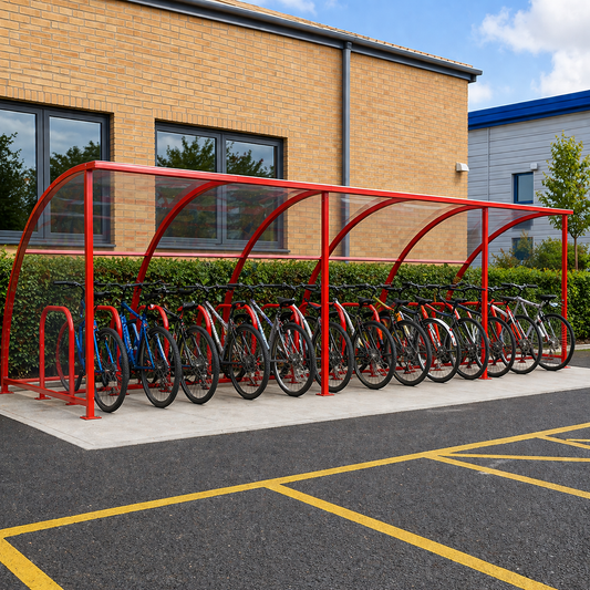 Heavy Duty 14 Bike Shelter – Galvanised Steel Outdoor Cycle Storage Canopy (Modular Design)