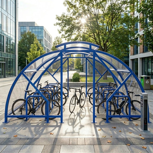 Heavy Duty 20 Bike Vented Cycle Compound – Covered Commercial Bicycle Shelter