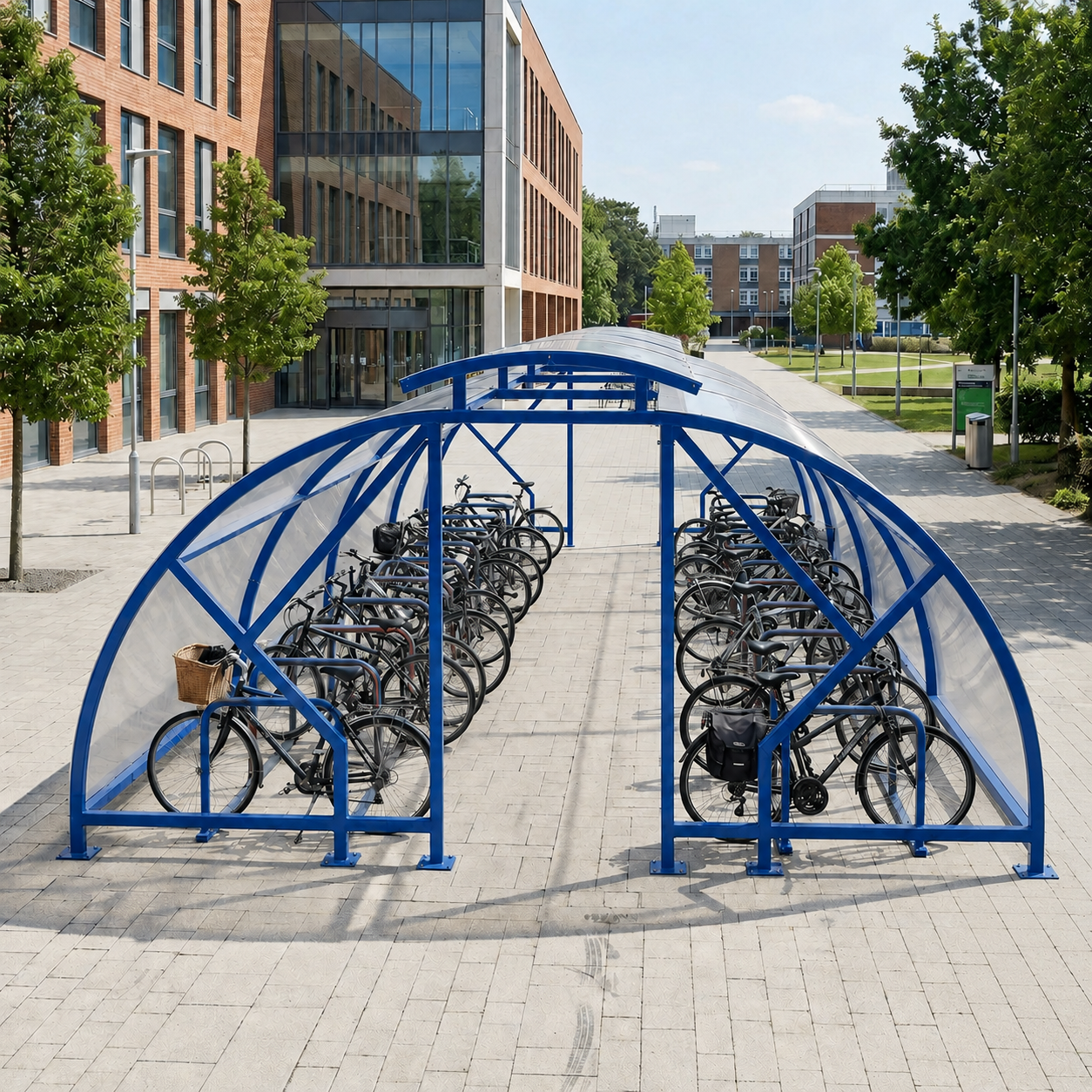 Heavy Duty 28 Bike Vented Cycle Compound – Covered Outdoor Bicycle Shelter