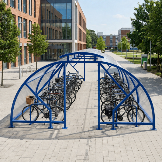 Heavy Duty 28 Bike Vented Cycle Compound – Covered Outdoor Bicycle Shelter