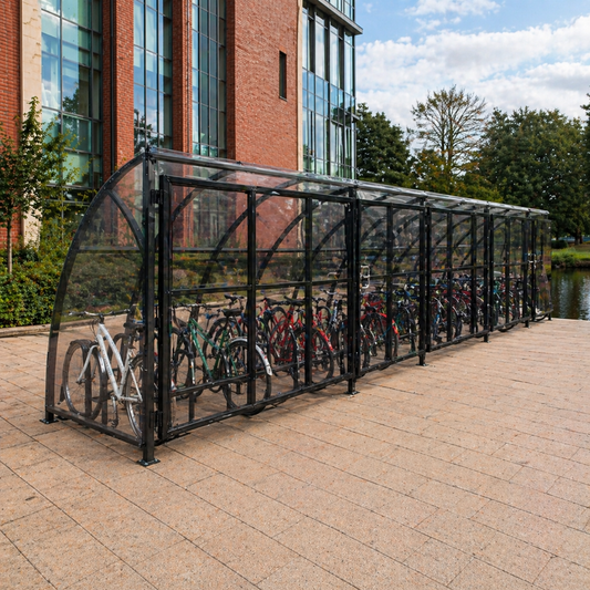 Heavy Duty 30 Bicycle Storage Shelter – Secure Lockable Outdoor Cycle Enclosure with Steel Frame & Weather Cover