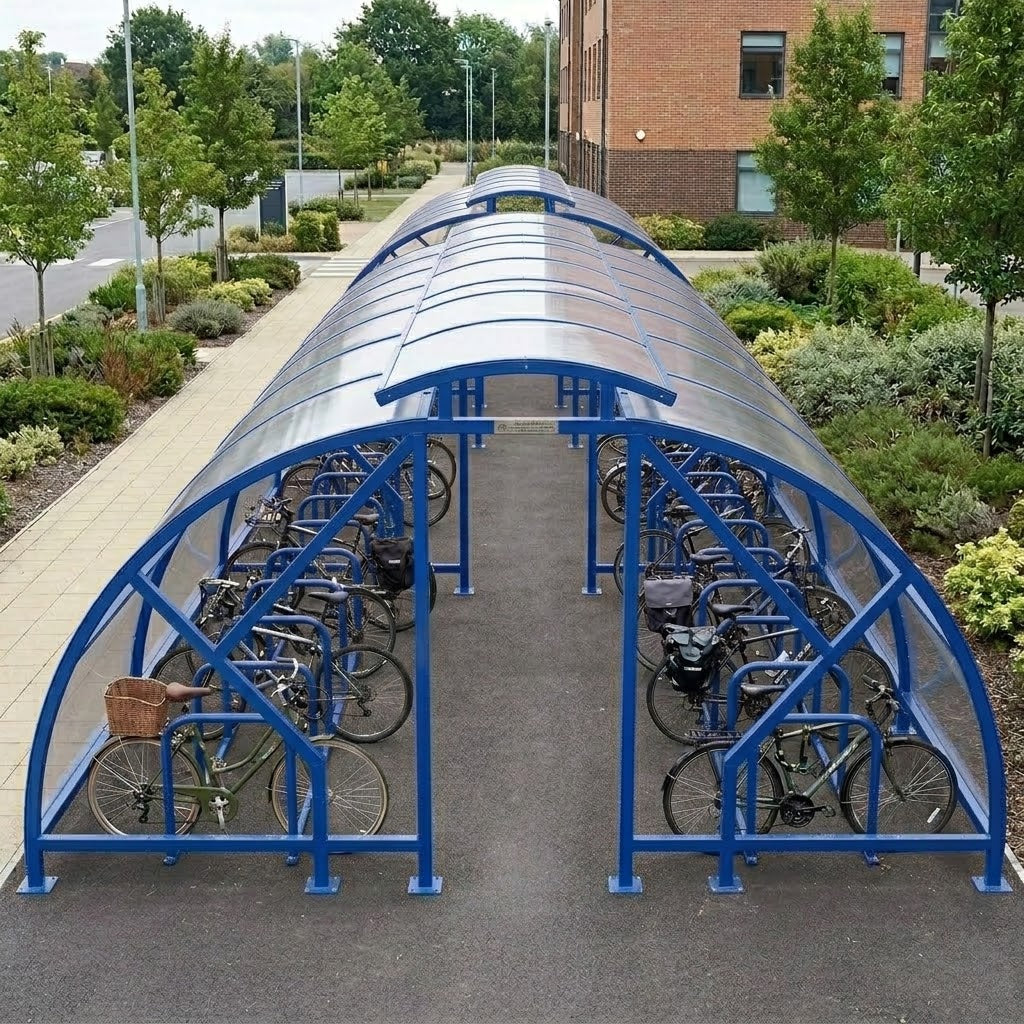 Heavy Duty 40 Bike Vented Cycle Compound – Covered Outdoor Bicycle Parking Shelter