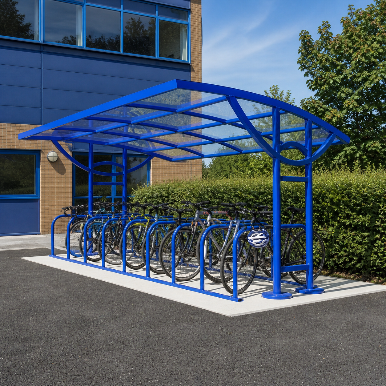 Heavy Duty 48 Bike Cycle Shelter – Double Sided Outdoor Bicycle Parking Rack System for Commercial & School Use