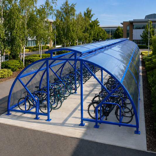 Heavy Duty 48 Bike Vented Cycle Compound – Covered Outdoor Bicycle Shelter