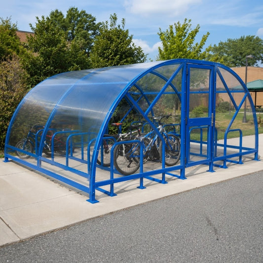 Heavy Duty 48 Cycle Bike Shelter – Large Secure Covered Bicycle Storage Shelter for Schools & Commercial Sites