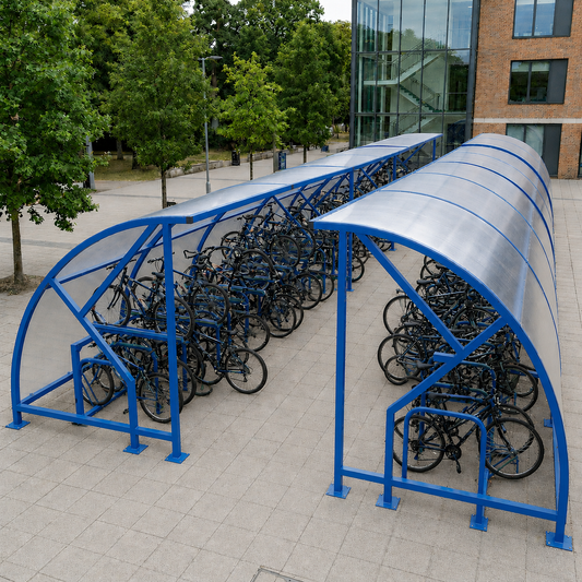 Heavy Duty 60 Bike Cycle Compound Shelter – Large Outdoor Secure Bicycle Storage Canopy