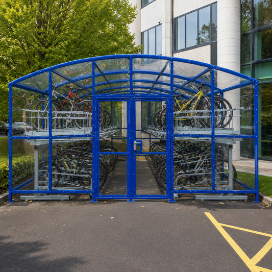Heavy Duty 60 Bike Two Tier Closed Outdoor Cycle Shelter
