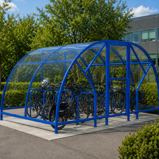 Heavy Duty 60 Cycle Bike Shelter – Large Secure Covered Bicycle Storage Shelter for Commercial & Public Spaces