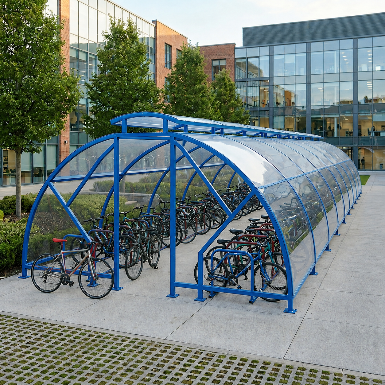 Heavy Duty 68 Bike Vented Cycle Compound – Covered Outdoor Bicycle Parking Shelter