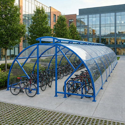 Heavy Duty 68 Bike Vented Cycle Compound – Covered Outdoor Bicycle Parking Shelter