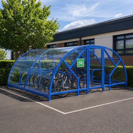 Heavy Duty 68 Cycle Bike Shelter – Extra Large Secure Covered Bicycle Storage Shelter for Commercial & Public Areas