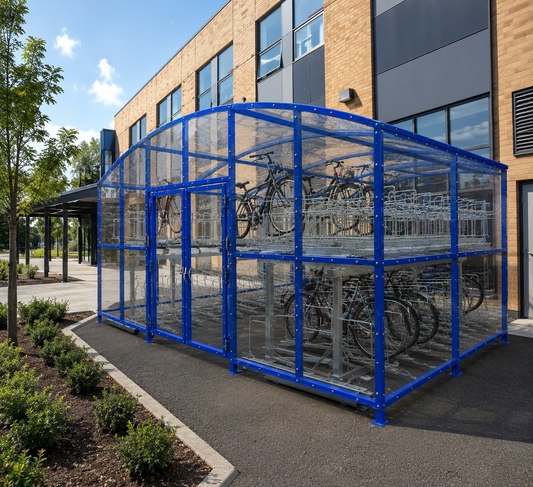 Heavy Duty 80 Bike Secure Storage Shelter – Double Deck Enclosed Cycle Compound