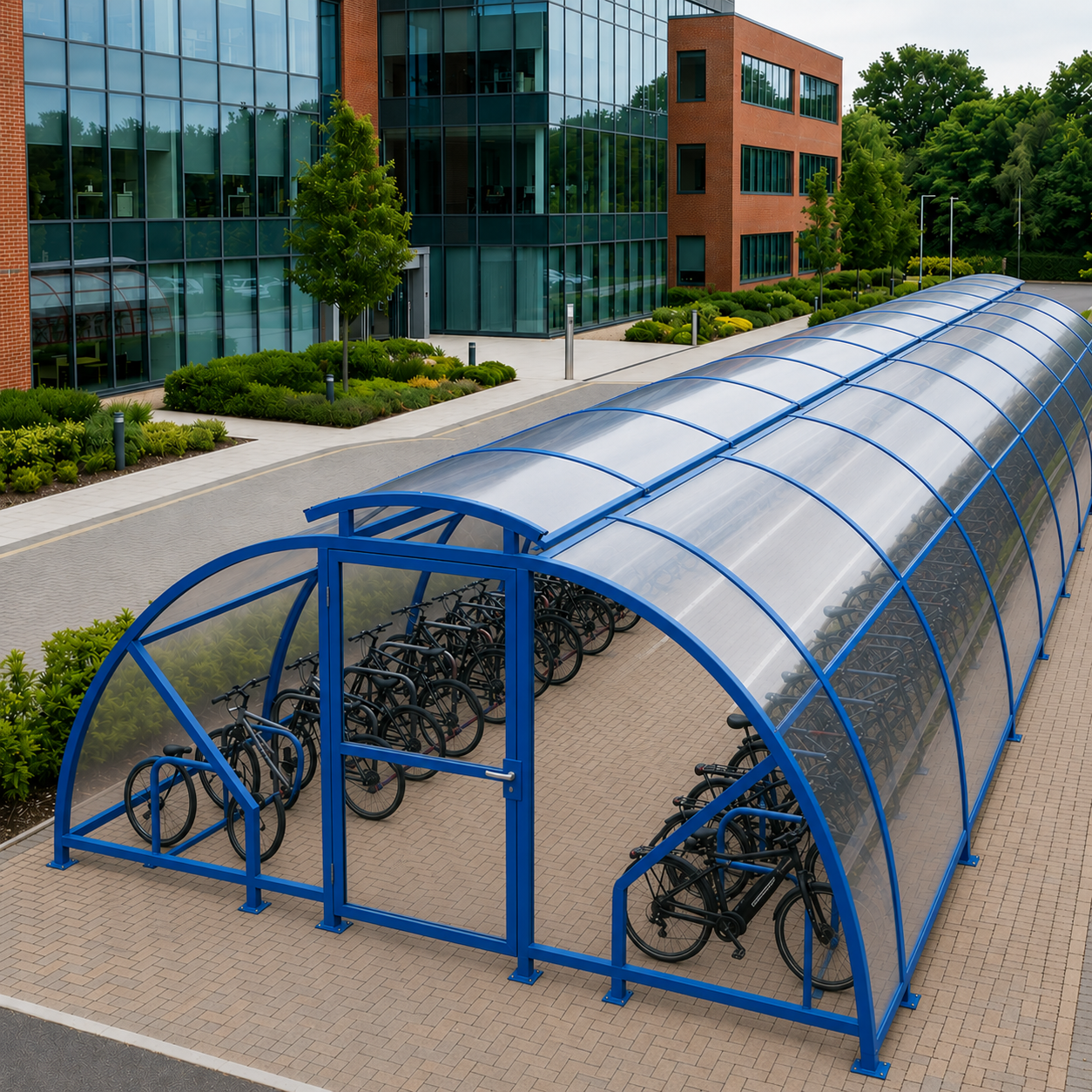 Heavy Duty 80 Bike Vented Cycle Compound – Covered Outdoor Bicycle Parking Shelter