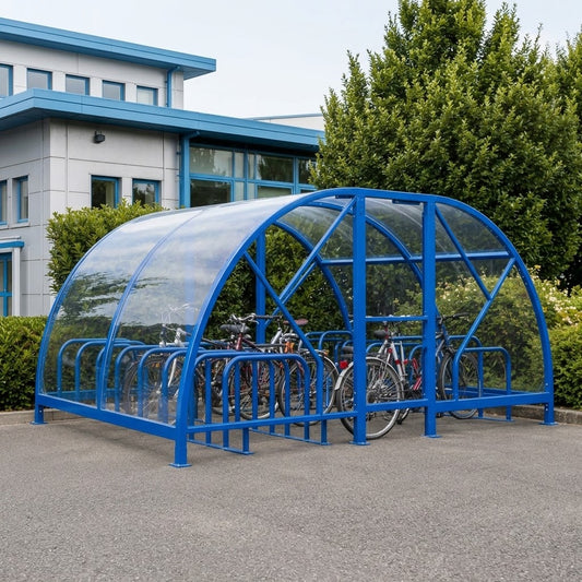 Heavy Duty 88 Cycle Bike Shelter – Extra Large Secure Covered Bicycle Storage Shelter for Commercial & Public Environments