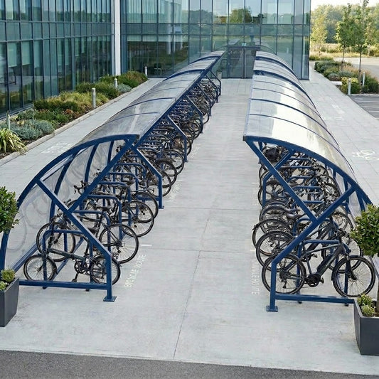 High-Capacity Modular Secure Cycle Shelter - 60 Bike Compound