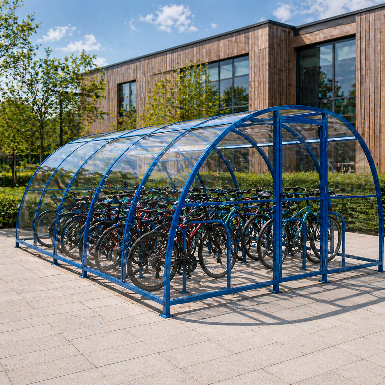 High Capacity 28 Bike Storage Shelter – Secure Outdoor Cycle Parking Canopy with Weather Protection