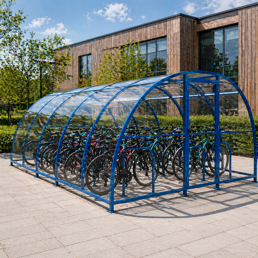 High Capacity 28 Bike Storage Shelter – Secure Outdoor Cycle Parking Canopy with Weather Protection