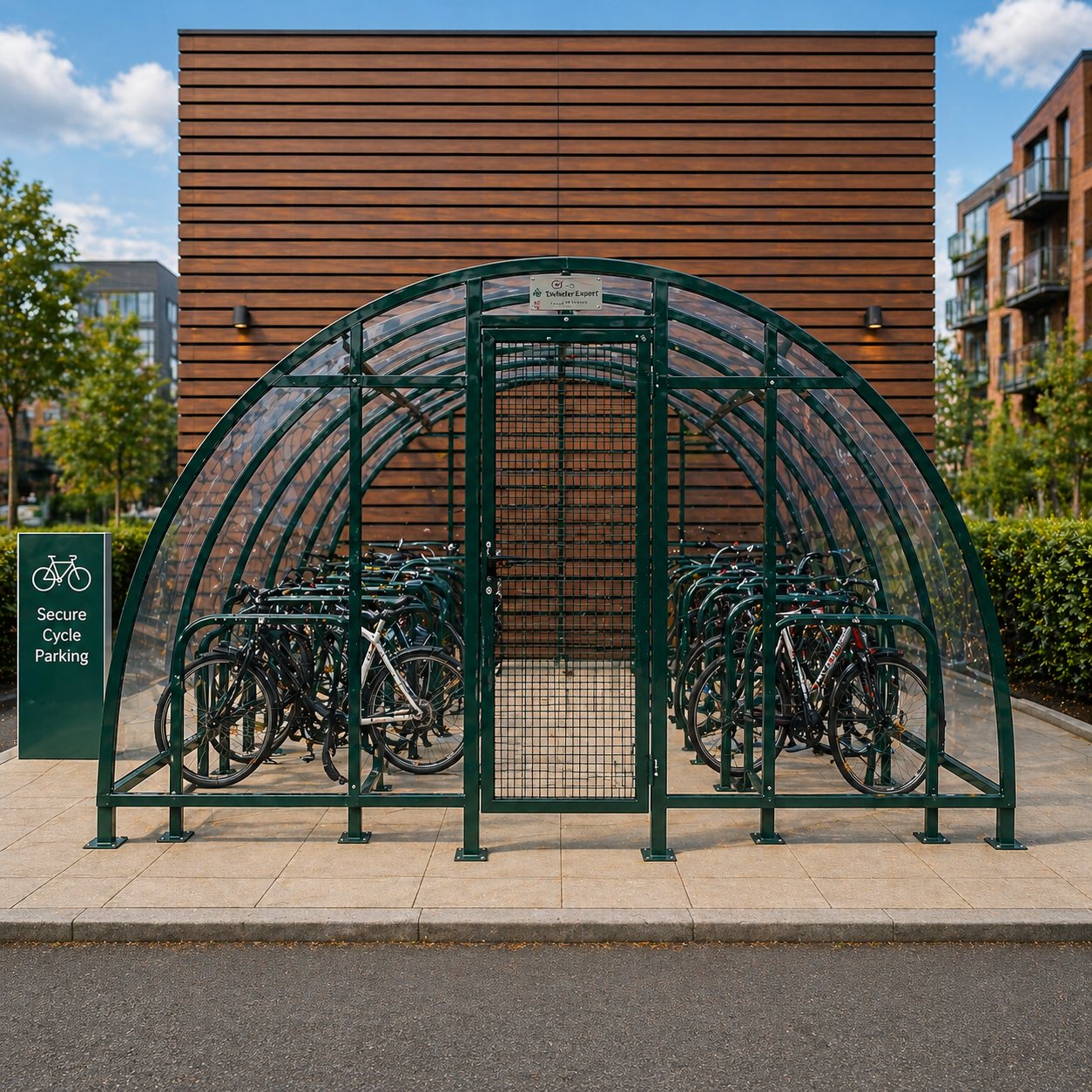 Large 40 Bike Storage Shelter – Secure Enclosed Cycle Compound for Commercial Use