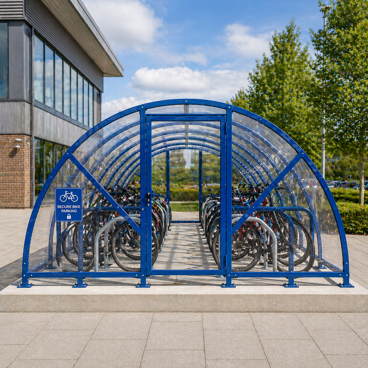 Large 60 Bike Storage Shelter – Lockable Outdoor Cycle Compound System