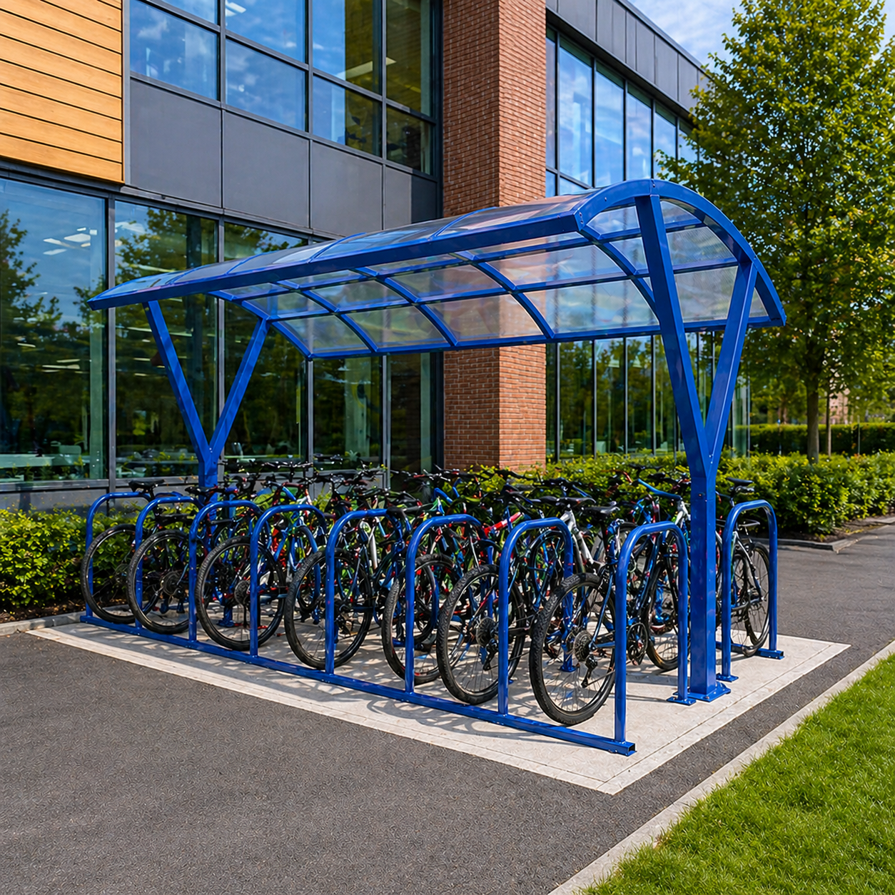 Large Capacity 20 Bike Shelter – Double Entry Outdoor Cycle Parking System with Protective Canopy