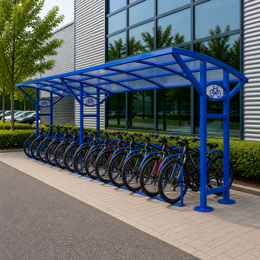Large Capacity 20 Bike Shelter – Steel Outdoor Cycle Storage with Weather Cover