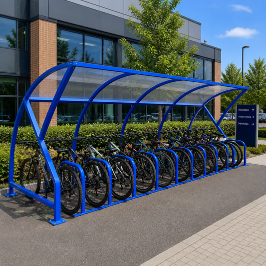 Large Capacity 24 Bike Shelter – Outdoor Cycle Storage with Polycarbonate Cover