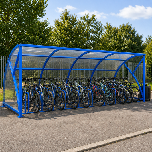 Large Capacity 50 Cycle Shelter – Open Front Outdoor Bike Storage with Heavy Duty Steel Frame