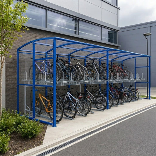 Large Capacity Outdoor Bicycle Storage Shelter for 100 Bikes