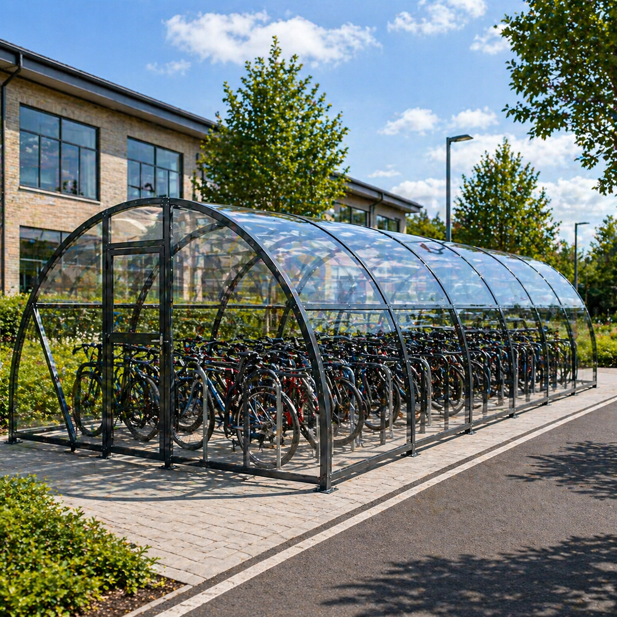Large Capacity Outdoor Bike Shelter – 48 Bicycle Storage Canopy with Weather Protection