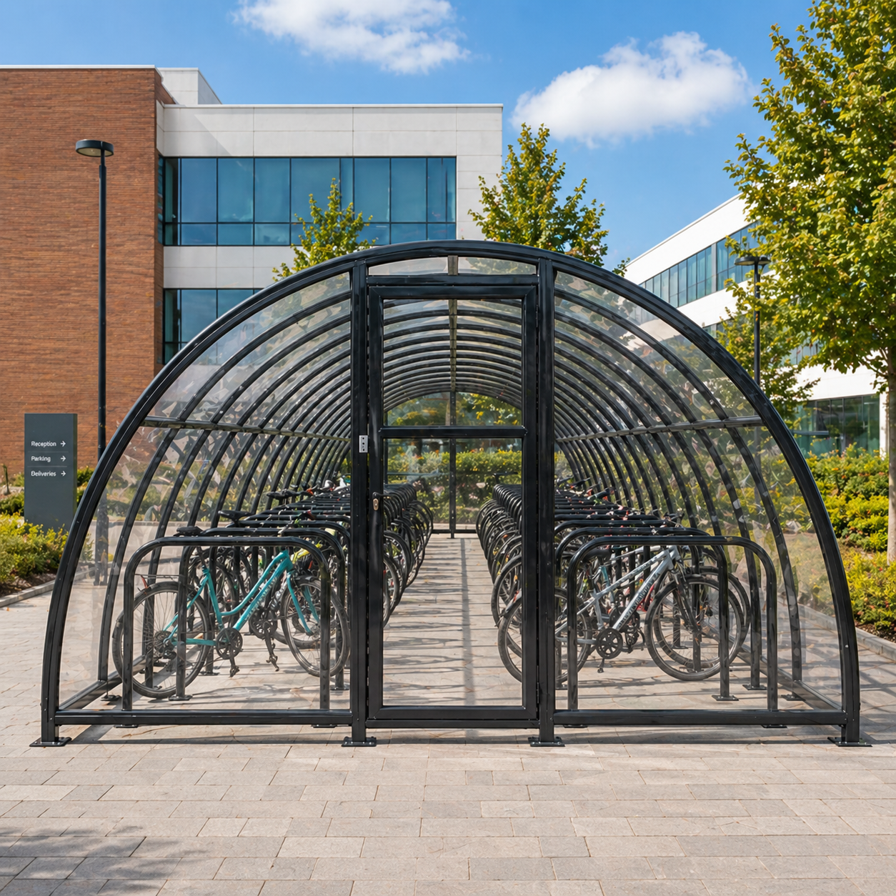 Large Capacity Outdoor Bike Shelter – 48 Bicycle Storage Canopy with Weather Protection