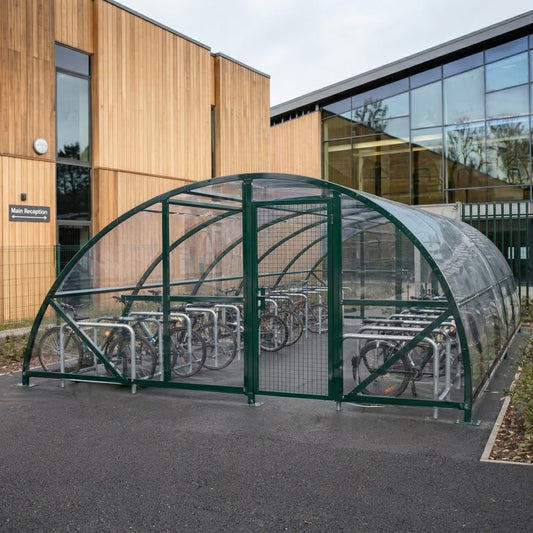 Large Capacity Secure Bike Storage Shelter – 60 Cycle Covered Compound System for Commercial & Public Use