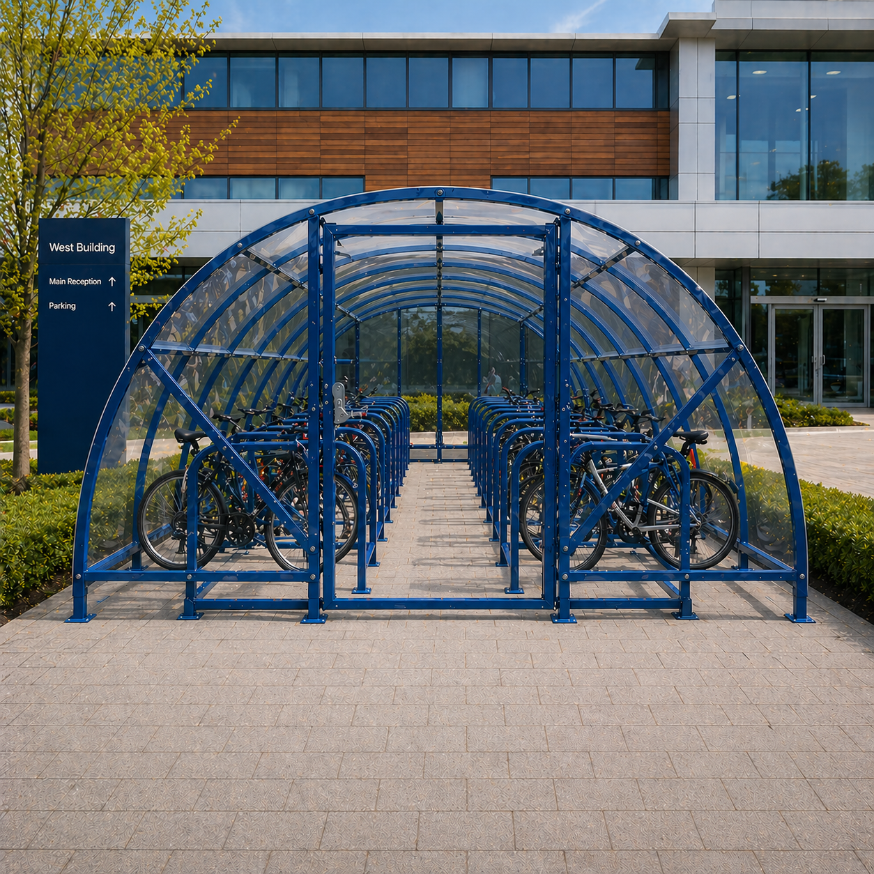 Large Capacity Secure Cycle Shelter – Lockable Bike Storage Compound for Up to 80 Bicycles