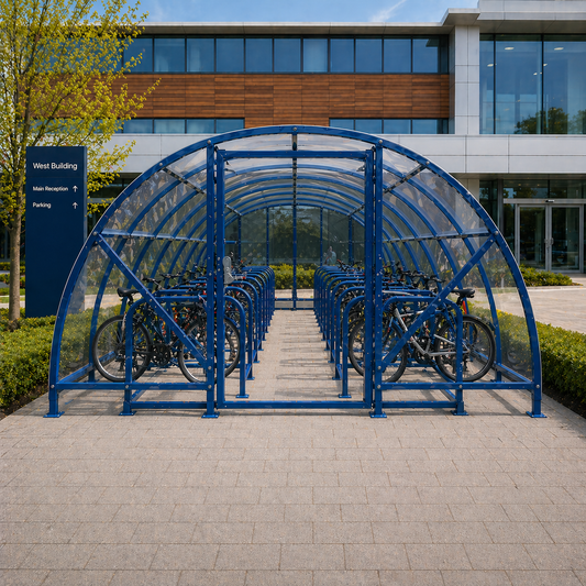 Large Capacity Secure Cycle Shelter – Lockable Bike Storage Compound for Up to 80 Bicycles