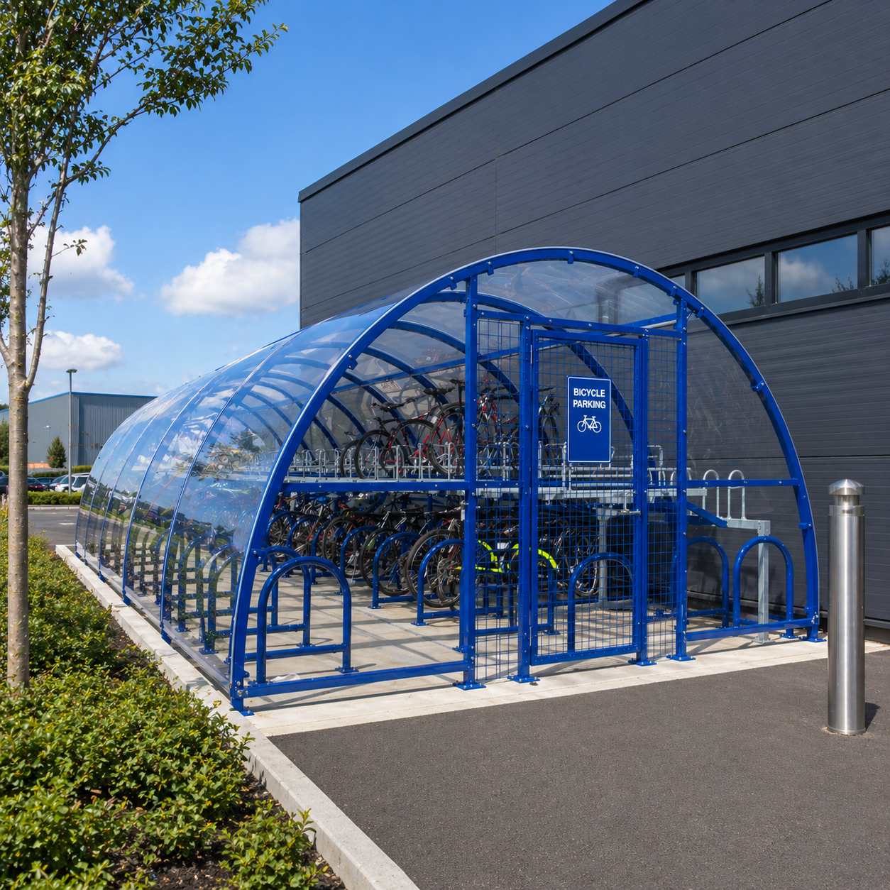 Large Capacity Secure Cycle Shelter – Lockable Bike Storage Compound for Up to 80 Bicycles