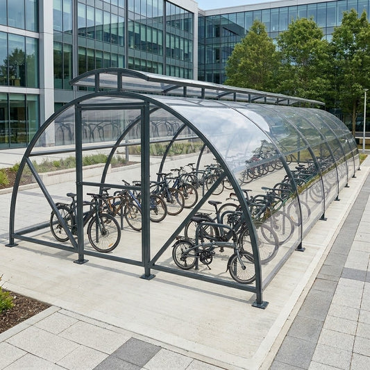 Maximum Capacity 100-Bike Secure Vented Cycle Compound Shelter