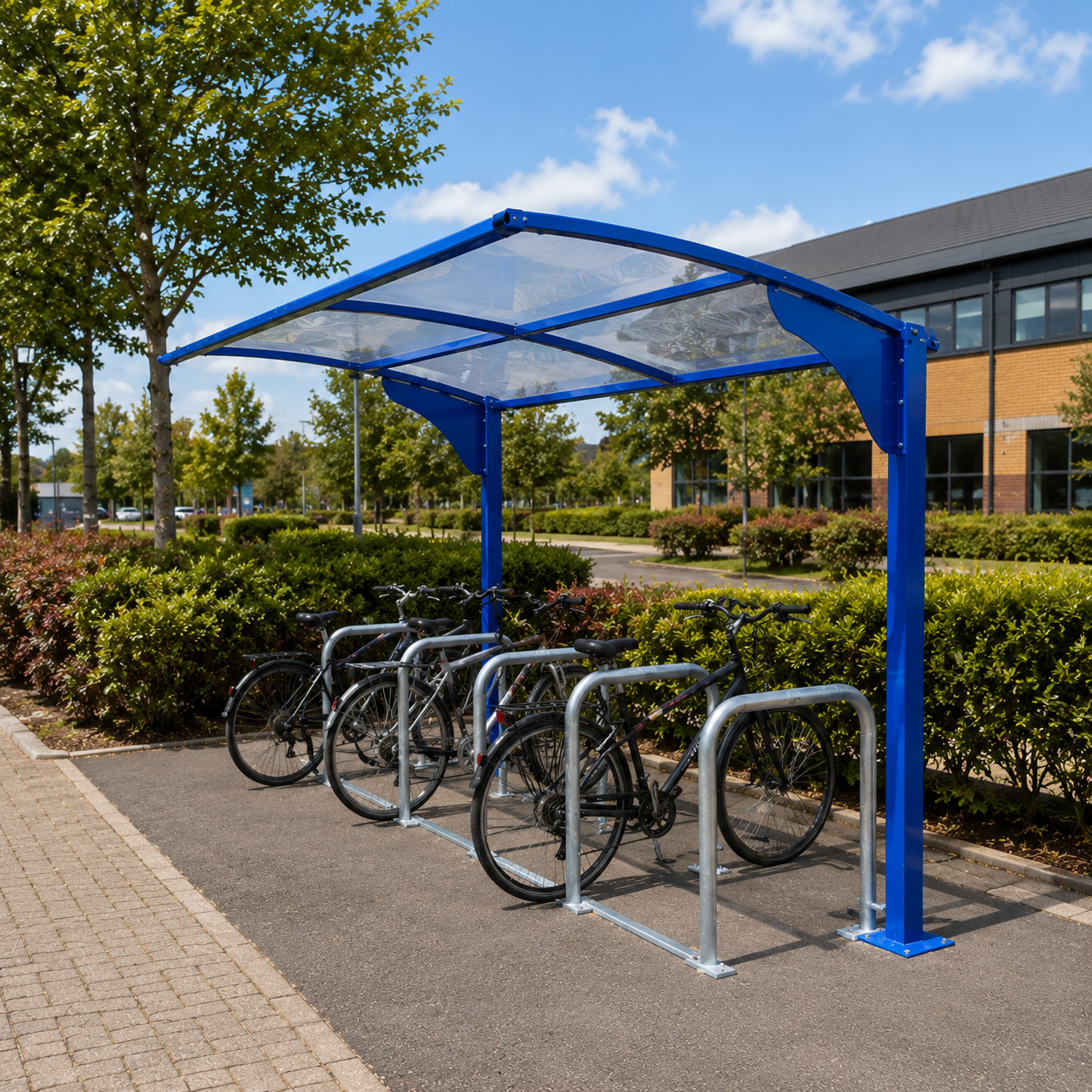 Modern 10 Bicycle Parking Shelter – Steel Cantilever Outdoor Cycle Canopy