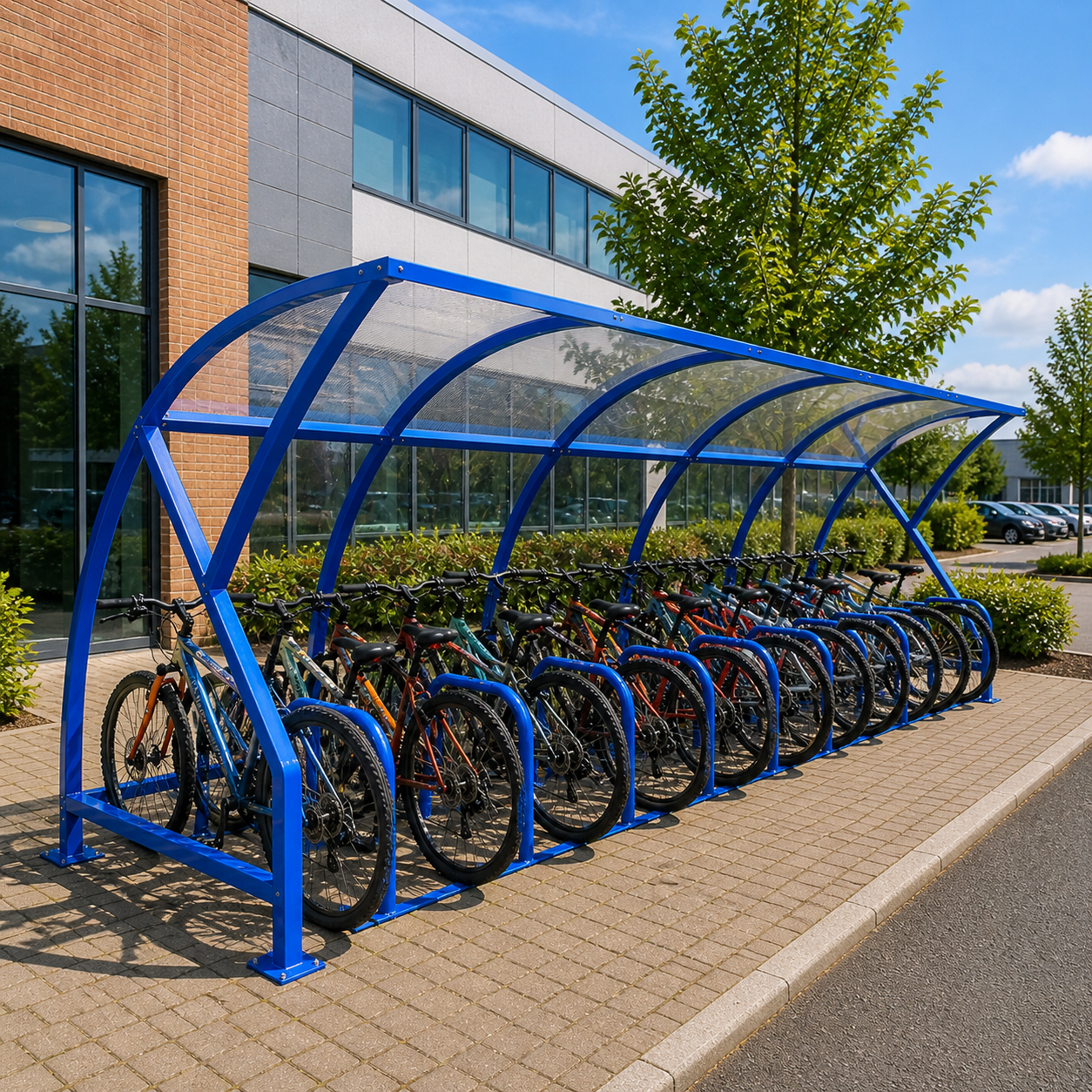 Outdoor 20 Bicycle Shelter – Strong Steel Frame Open Front Bike Storage Canopy