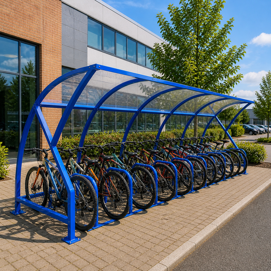 Outdoor 20 Bicycle Shelter – Strong Steel Frame Open Front Bike Storage Canopy