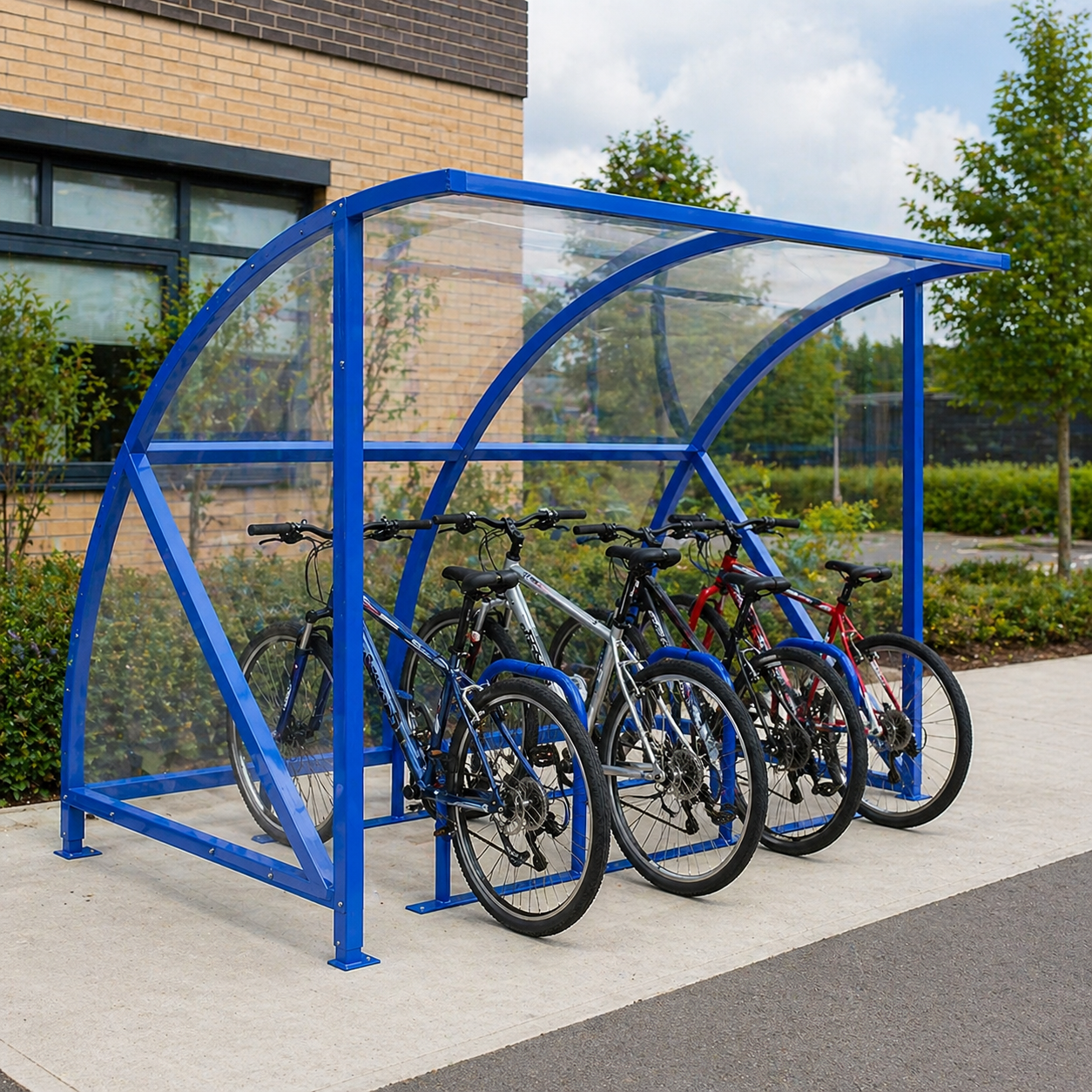 Outdoor 4 Bike Storage Shelter – Steel Frame Cycle Parking Canopy with Weather Protection