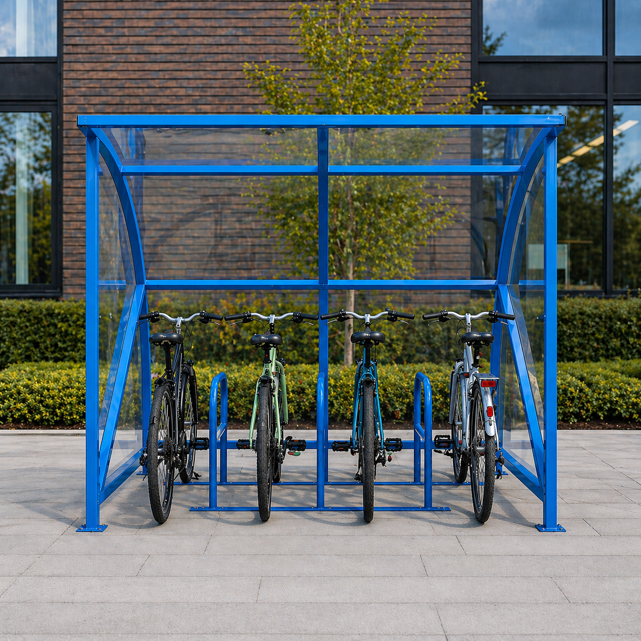 Outdoor 4 Bike Storage Shelter – Steel Frame Cycle Parking Canopy with Weather Protection
