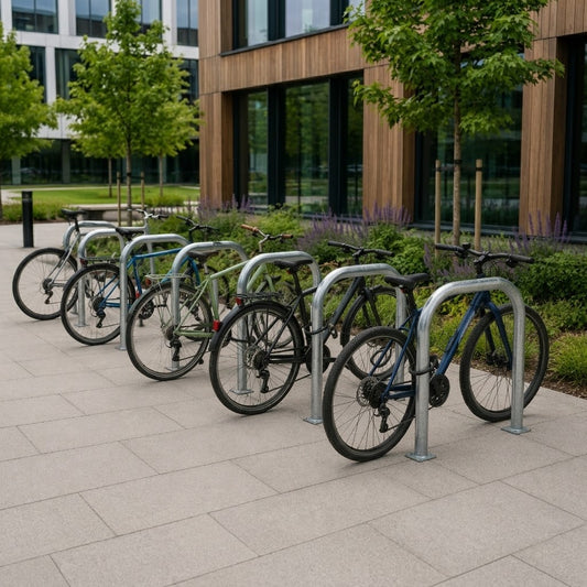 Pack of 5 Galvanised Sheffield Cycle Stands – Heavy Duty Bike Parking Hoops