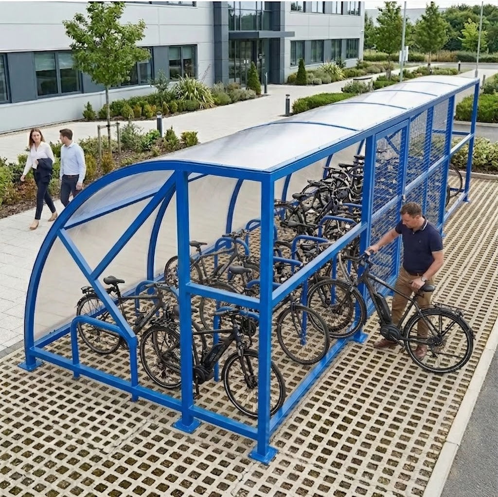 Premium 20-Cycle Extended-Front Bicycle Shelter